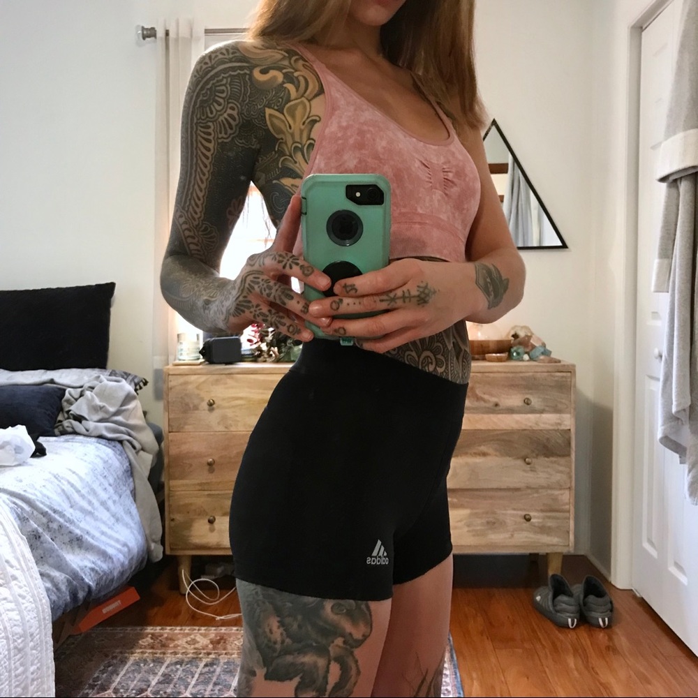 NEW Adidas Athletic Bike Shorts Black Spandex